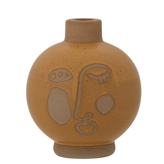JILIAN CANDLESTICK - BROWN STONEWARE