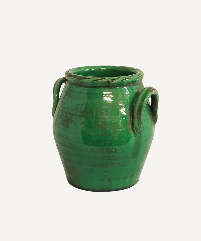 Ronan Green Glazed Urn - Small
