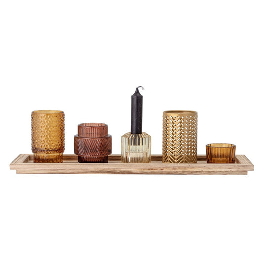 ELVINA SET OF 5 VOTIVE - TRAY