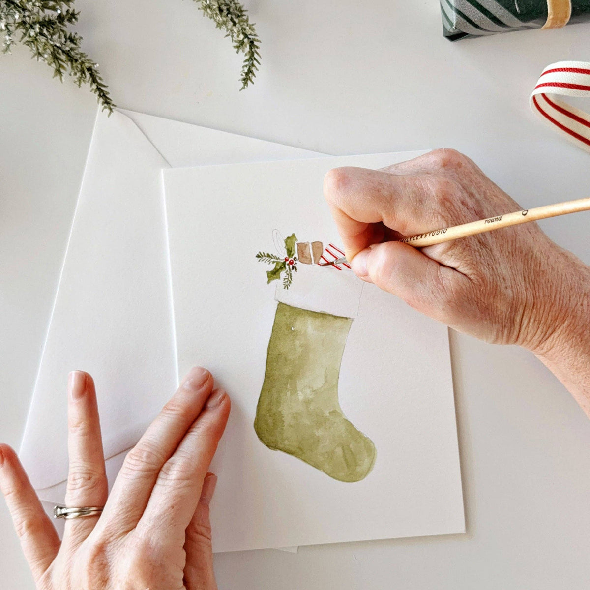 CLASSIC CHRISTMAS PAINTABLE NOTECARDS