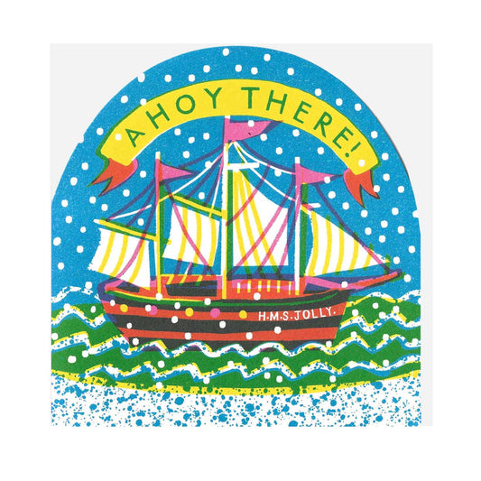 CARD - LARGE SHIP SNOWGLOBE