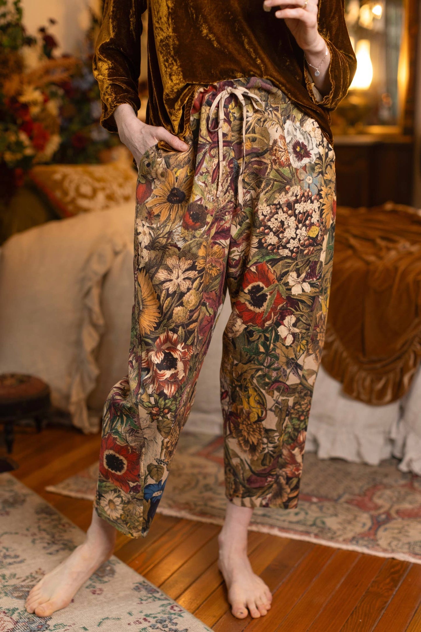GOLDEN HOUR LINEN CROPPED ARTIST PANT