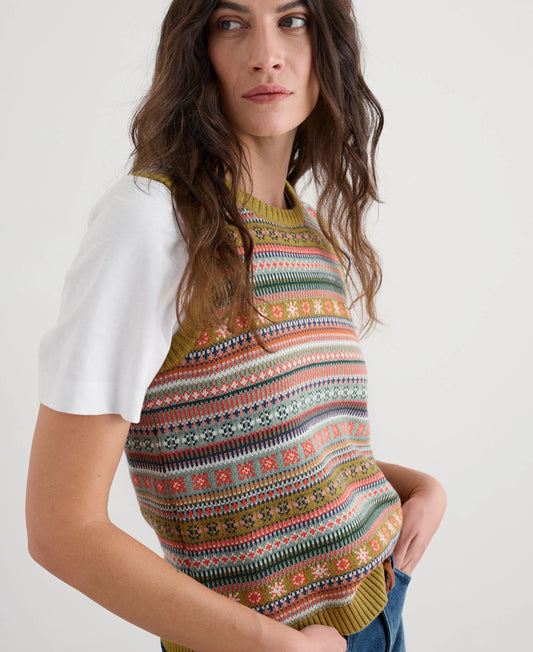 COVE COTTAGE VEST - CARVED RELIEF PEAR MULTI