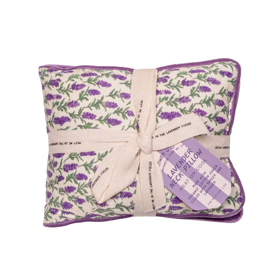 LAVENDER NECK PILLOW - ORGANIC COTTON HEAT OR COOL