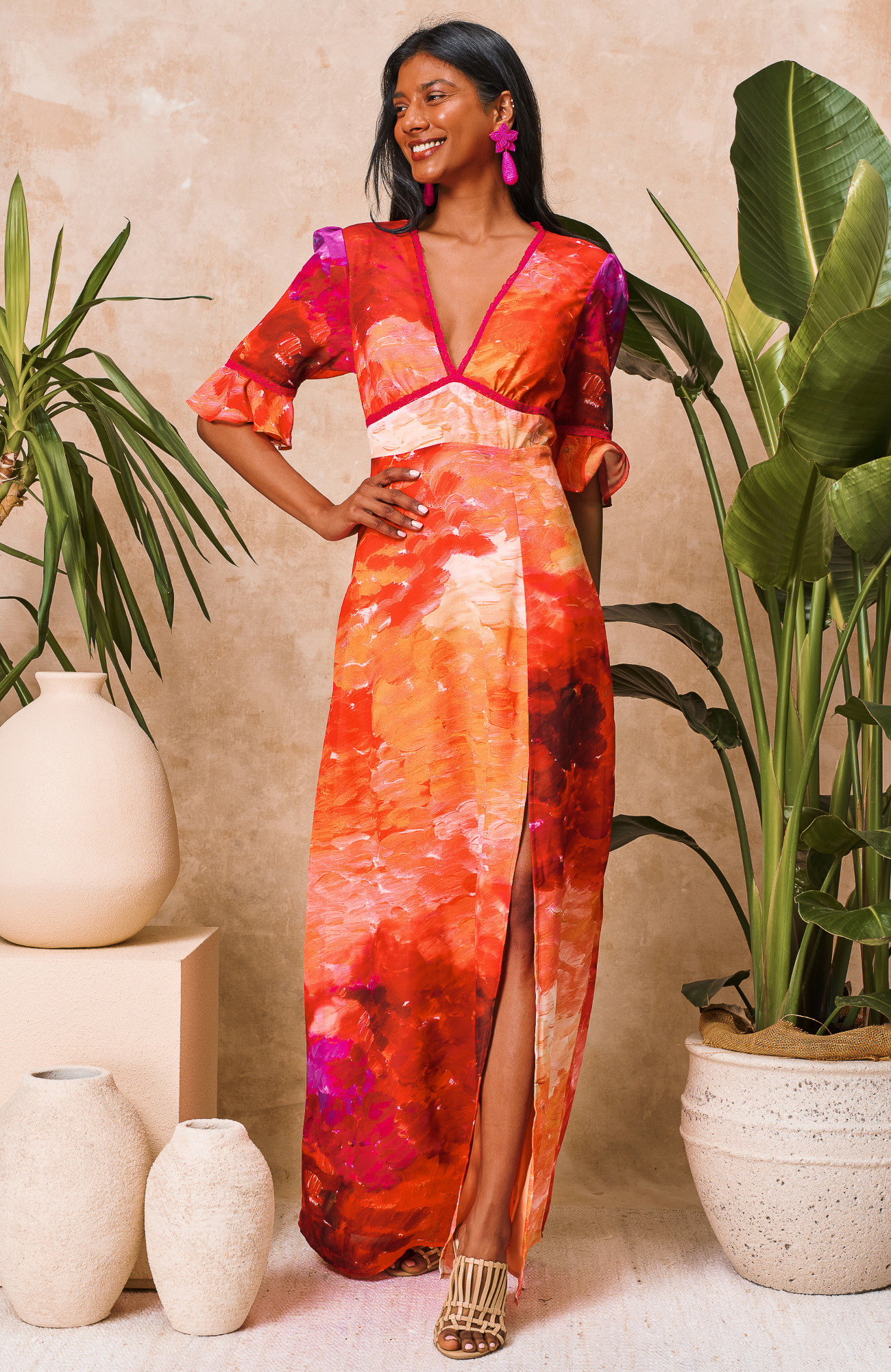 CHRISTINA DRESS - SUNSET PINK