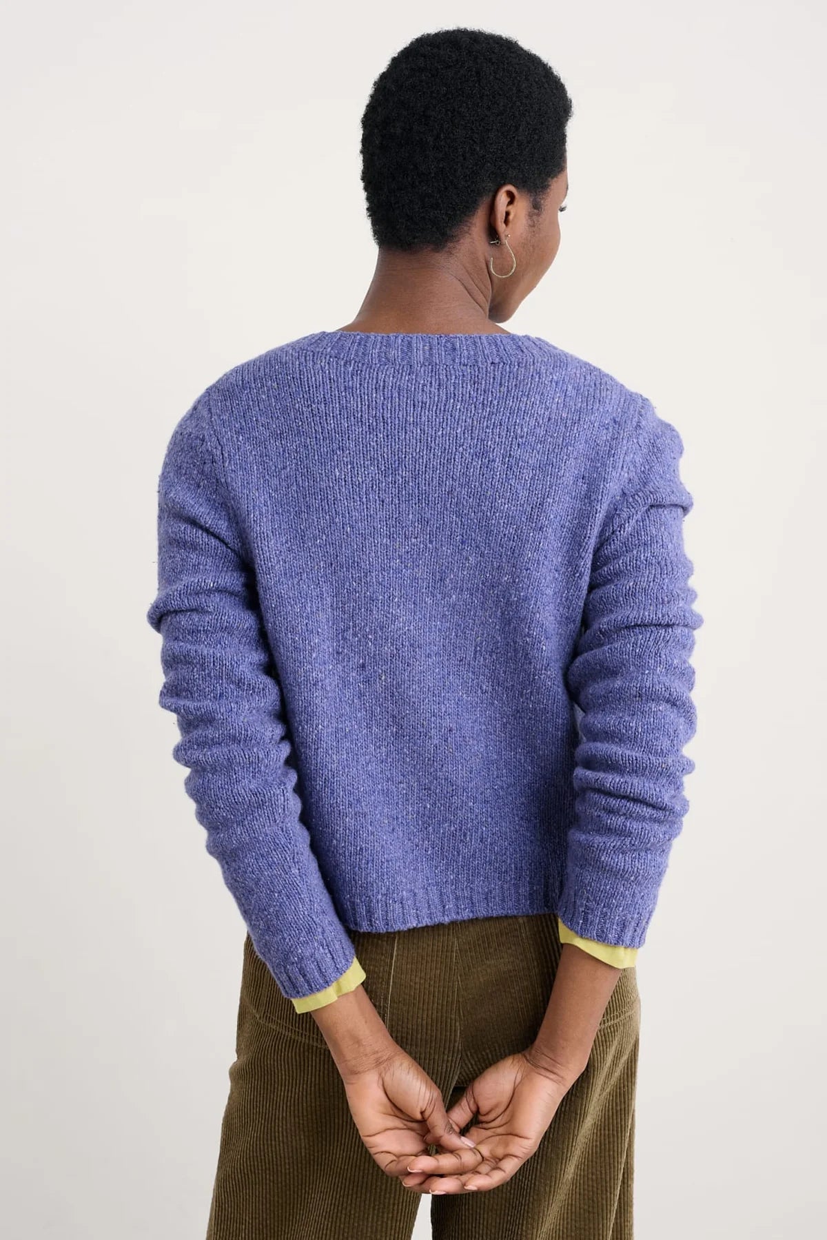 DAWSON PICK MERINO CARDIGAN - BILBERRY