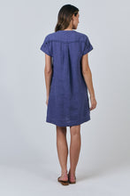 Load image into Gallery viewer, BLUEBERRY SHORT LINEN DRESS