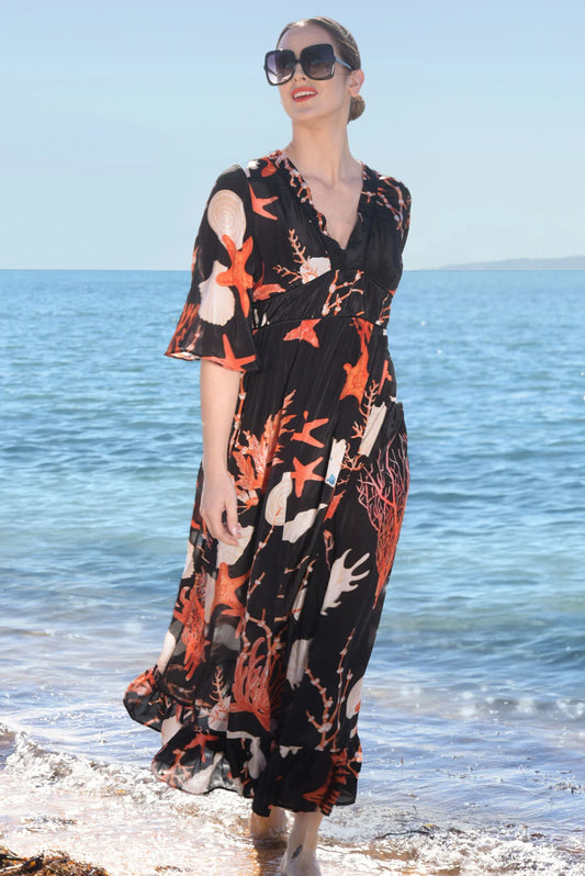 FEELING FIRE DRESS - BLACK SHELLS