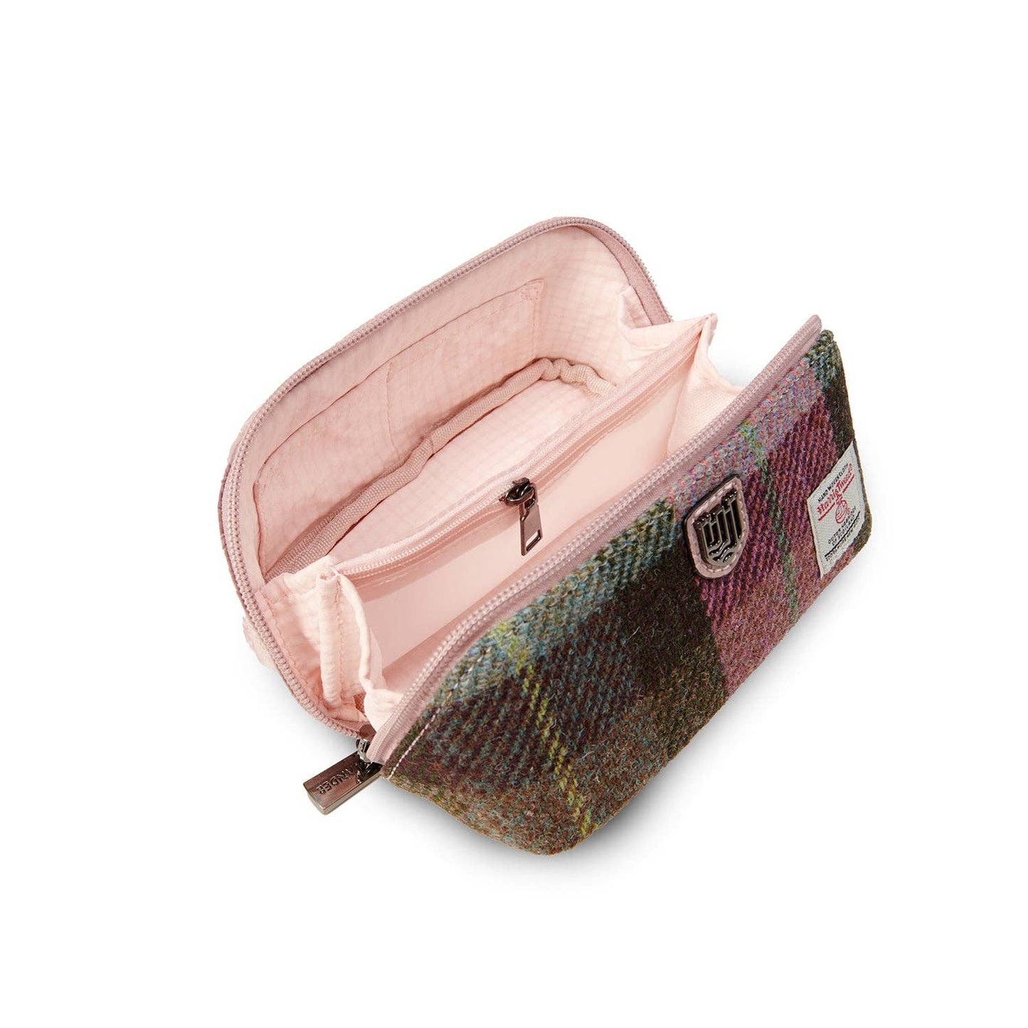 MINI WASH BAG - PINK GREEN TARTAN