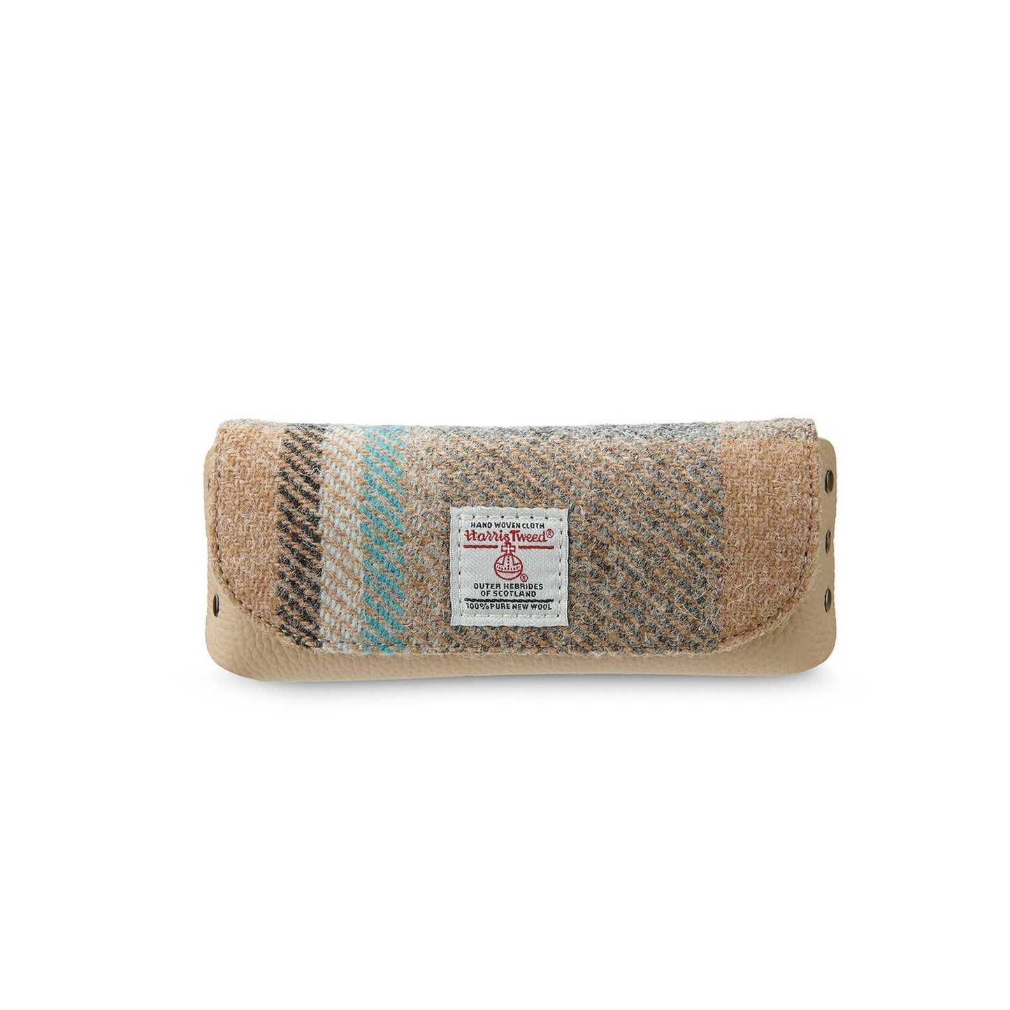 LEATHER GLASSES CASE - ISLANDER CHECK