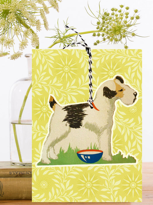 KARGE FANDANGLE GREETING CARD - DOG & BOWL