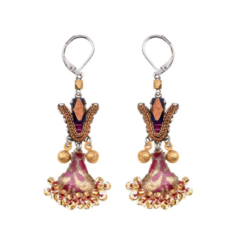 LIRIO HANGING EARRINGS - PLUM WINE SET