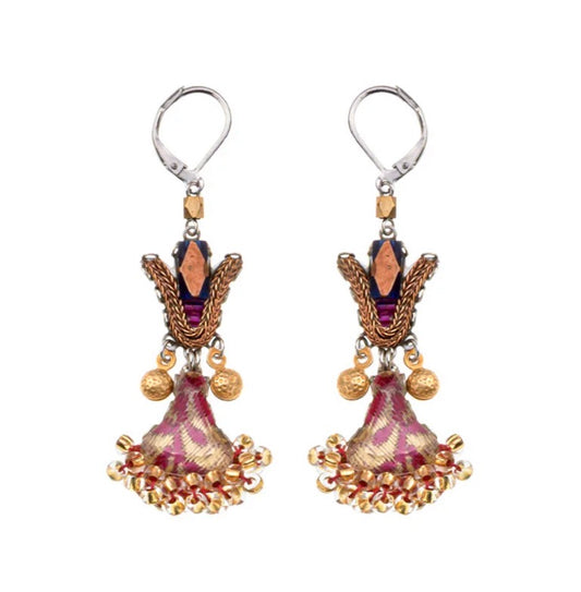 LIRIO HANGING EARRINGS - PLUM WINE SET