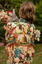 Load image into Gallery viewer, LONG DUSTER ROBE - STAY GOLD FLORAL w/ Rabbit &amp; Bees