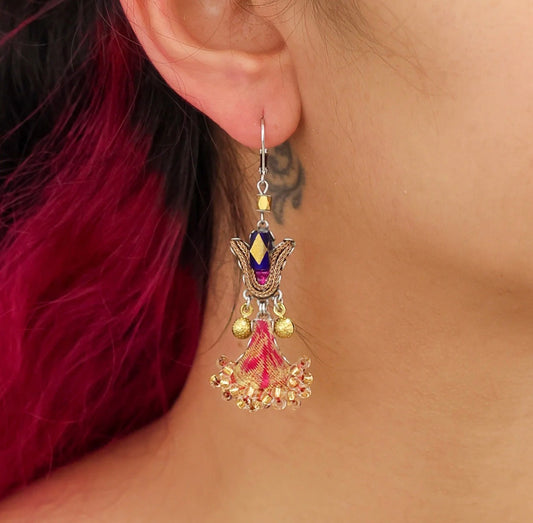 LIRIO HANGING EARRINGS - PLUM WINE SET