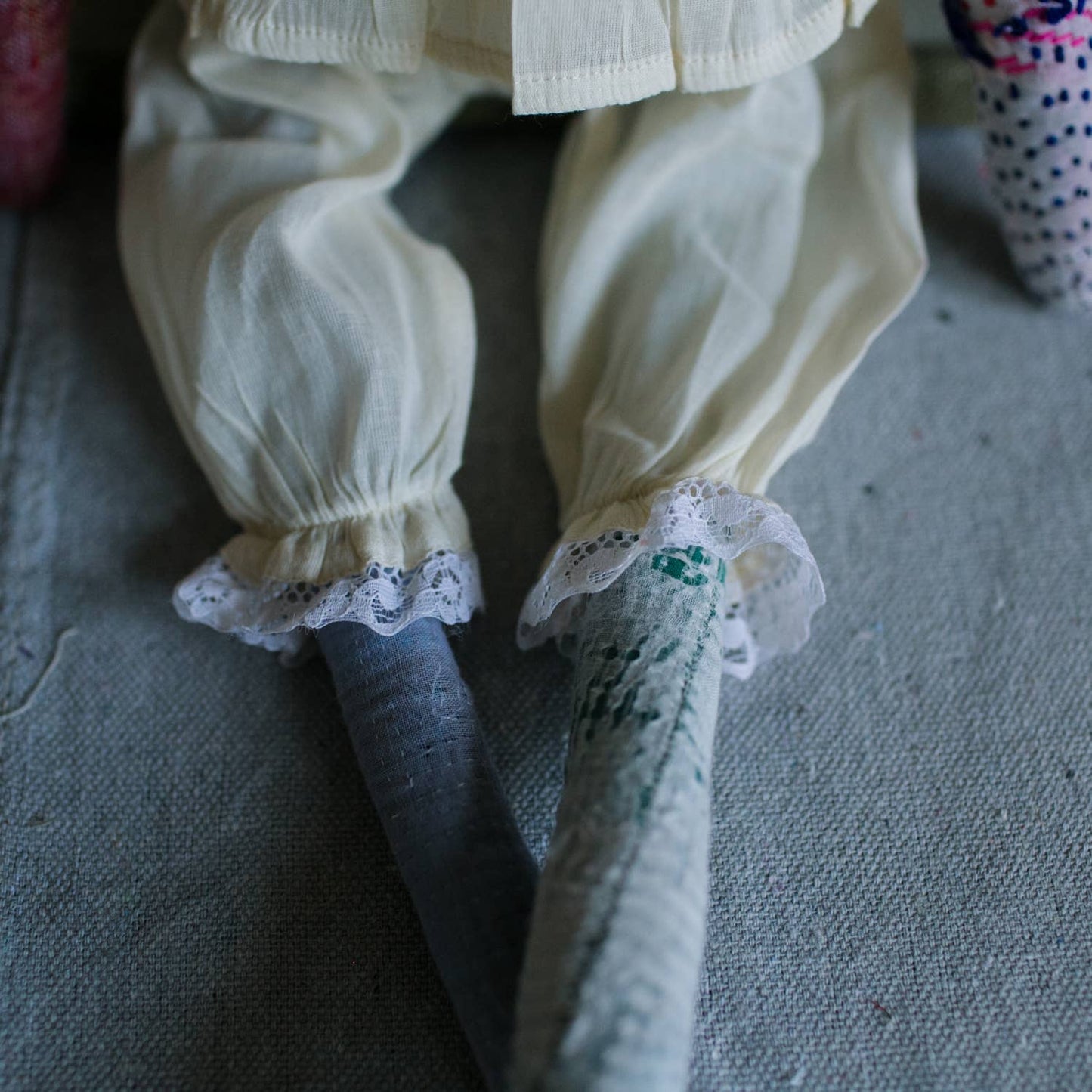 KANTHA RUFFLE HARE RAG DOLL - COTTON FILLED