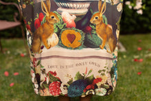Load image into Gallery viewer, LONG DUSTER ROBE - STAY GOLD FLORAL w/ Rabbit &amp; Bees