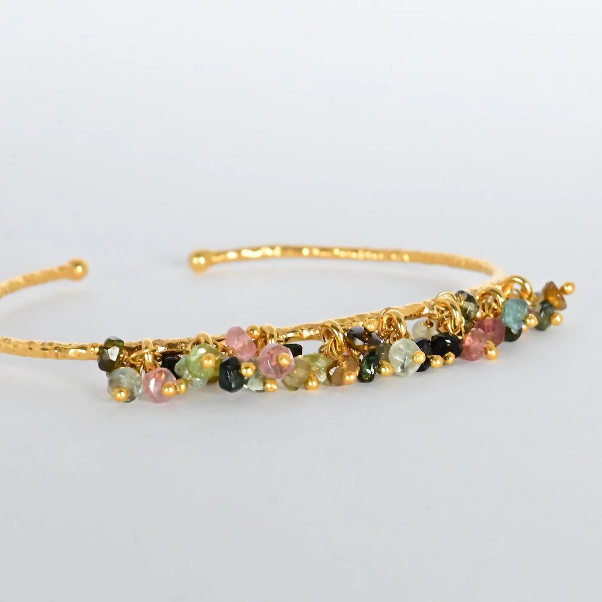 CUFF BANGLE - GOLD PLATED GEMSTONES