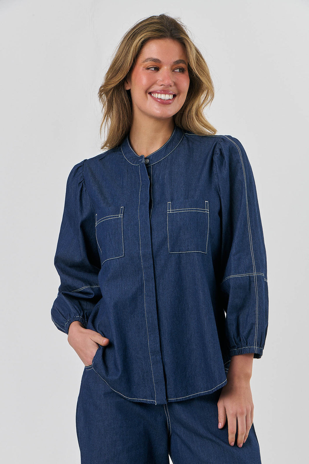 NITTON THROUGH SHIRT - DENIM