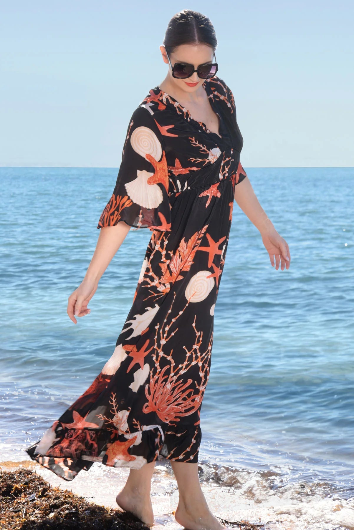 FEELING FIRE DRESS - BLACK SHELLS
