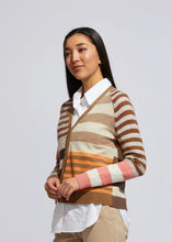 Load image into Gallery viewer, MIX STRIPE CARDI - CAFE