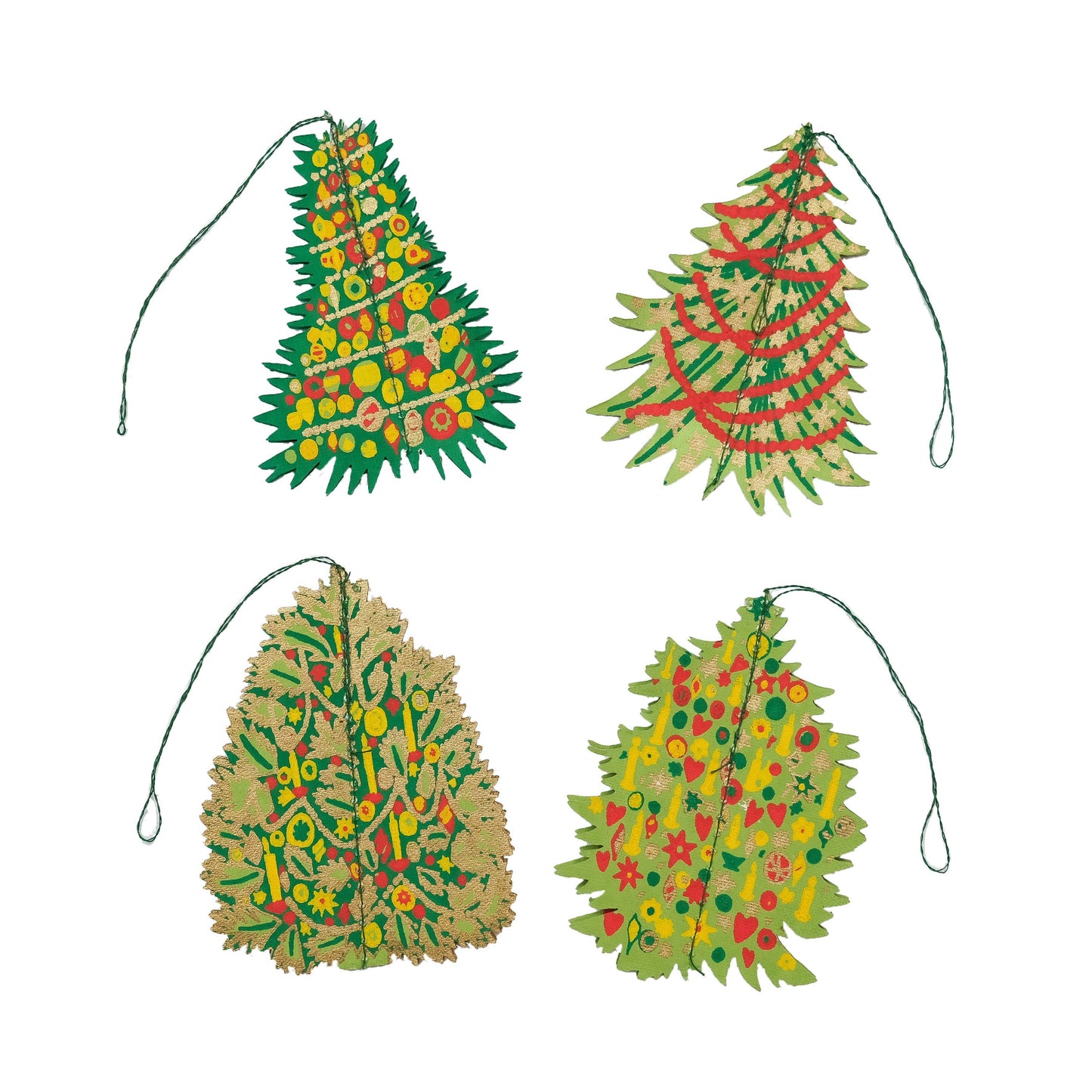 DECORATED TREES PAPER ORNAMENT