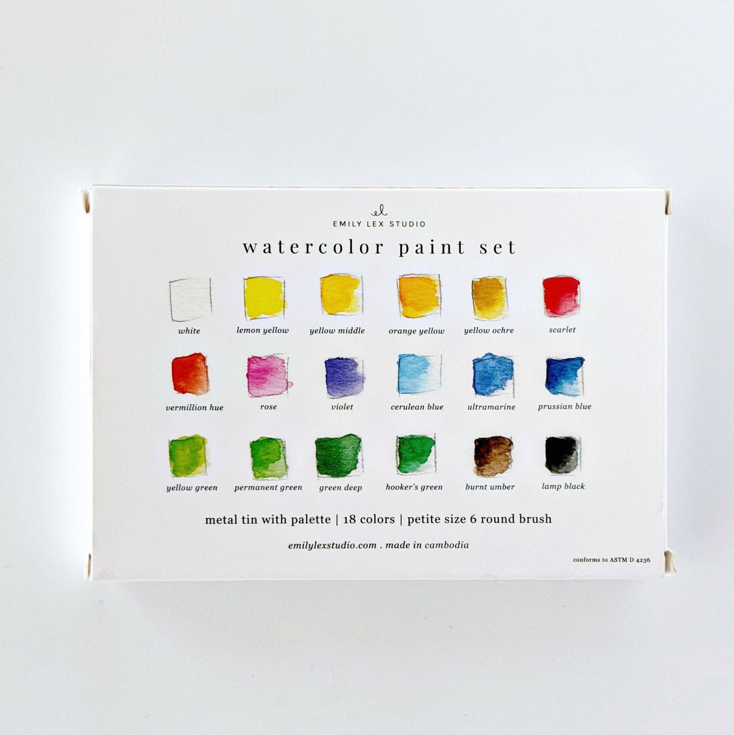 WATERCOLOUR PAINT SET - 18 COLOURS WITH BRUSH