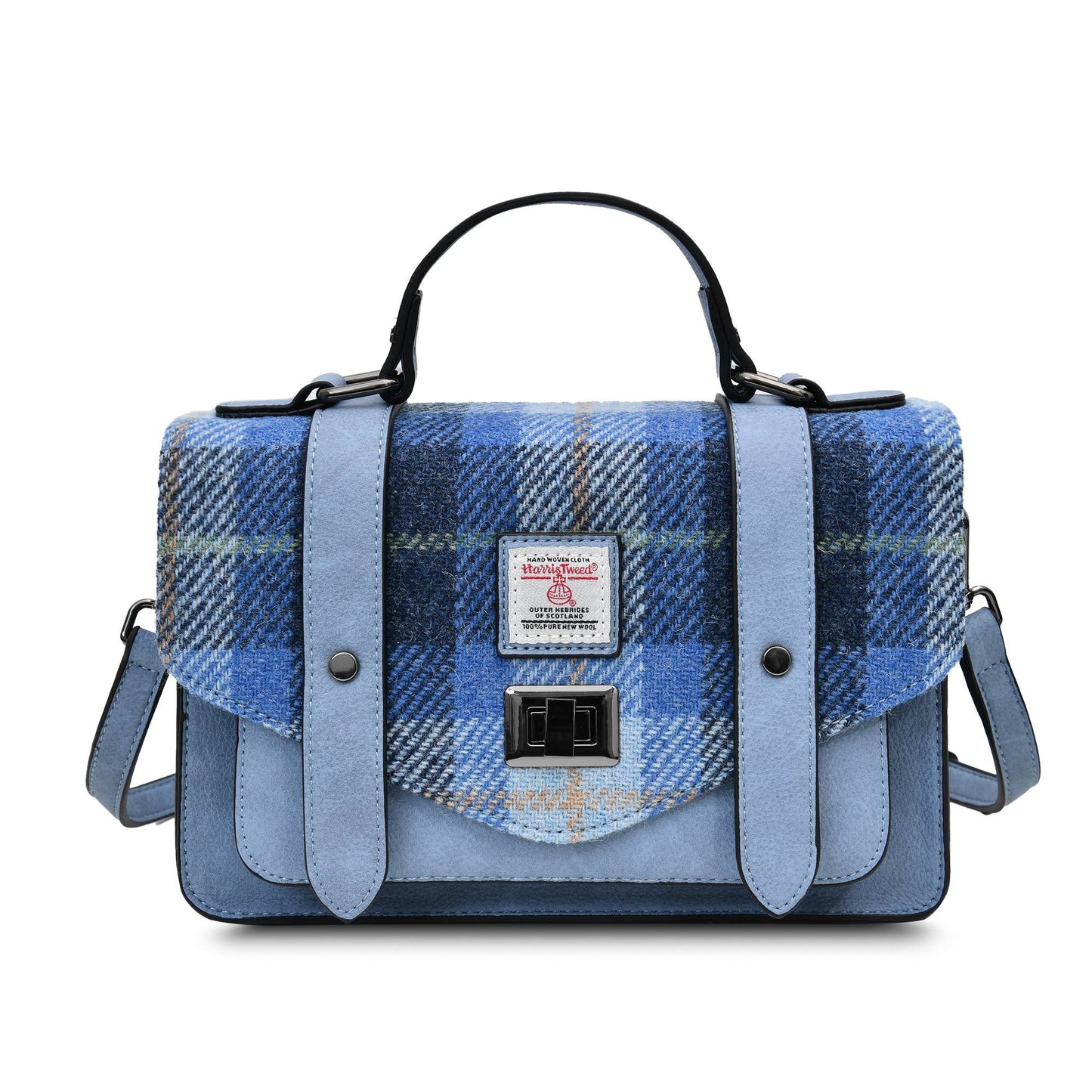 The Medium Satchel: Blue Tartan