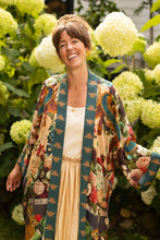 Load image into Gallery viewer, LONG DUSTER ROBE - STAY GOLD FLORAL w/ Rabbit &amp; Bees