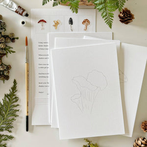 MUSHROOMS PAINTABLE CARDS