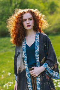 OPERA DUSTER COAT - WILD BEAUTY WITH PEACOCK