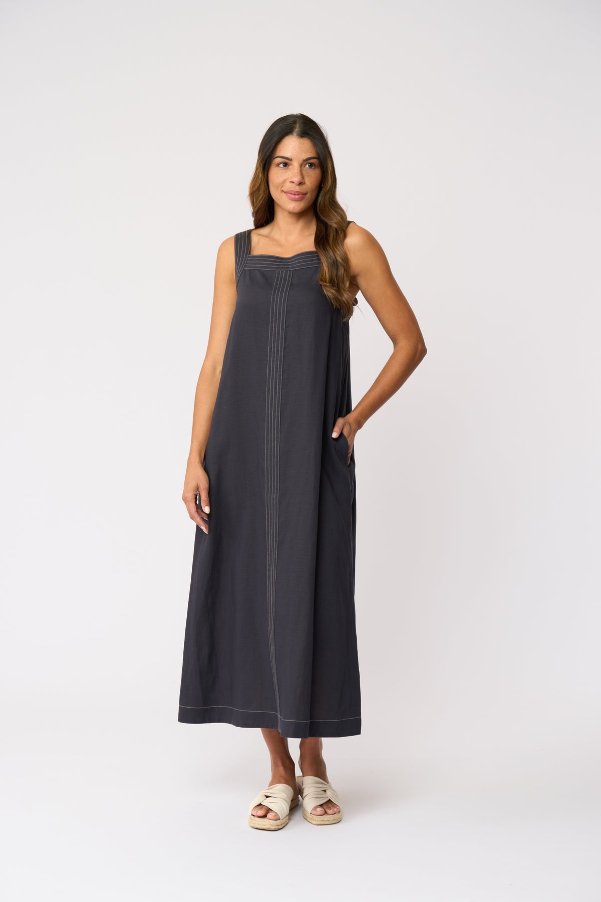SEW INTO YOU DRESS - DARK GUNSMOKE