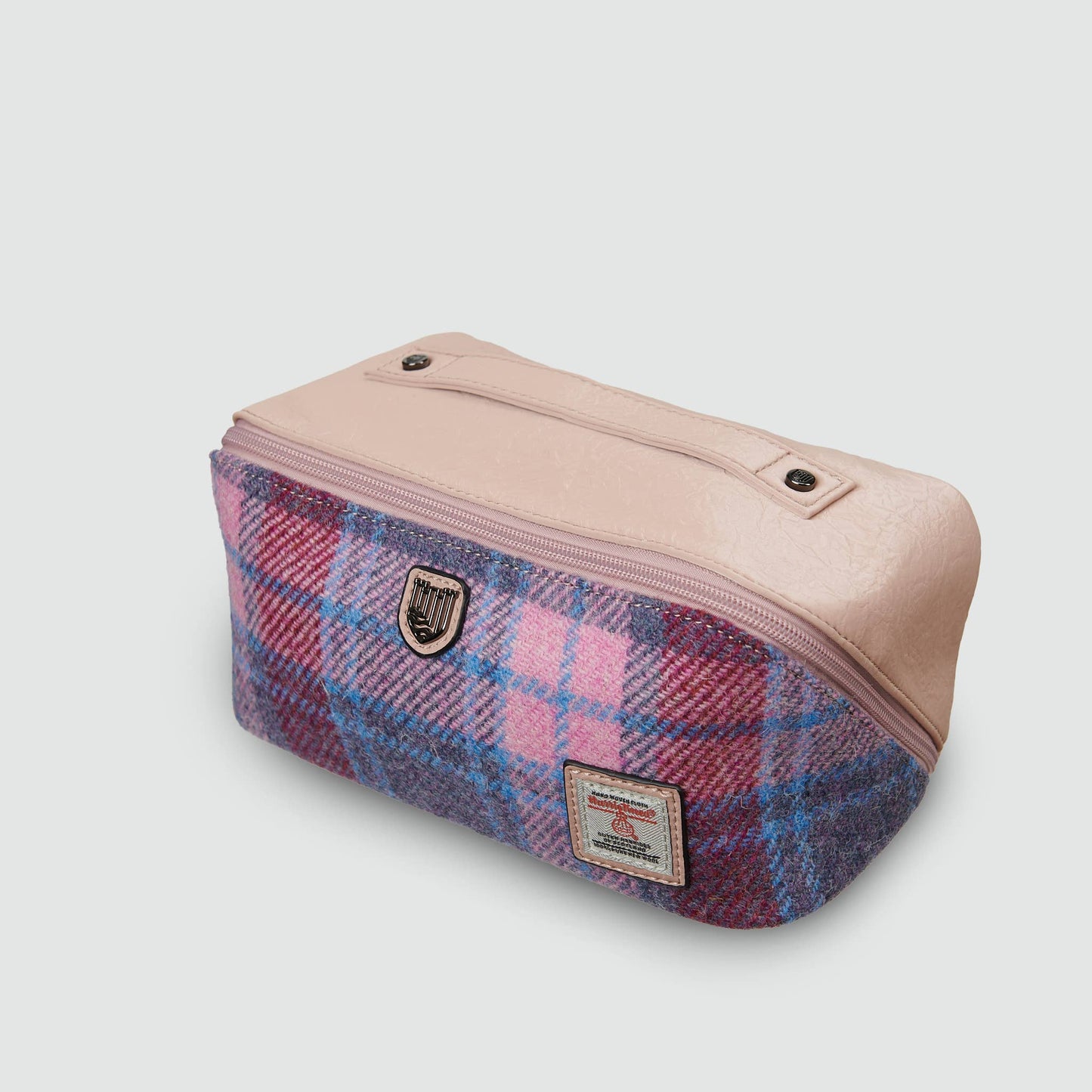 TOILETRY BAG - PINK & BLUE TARTAN
