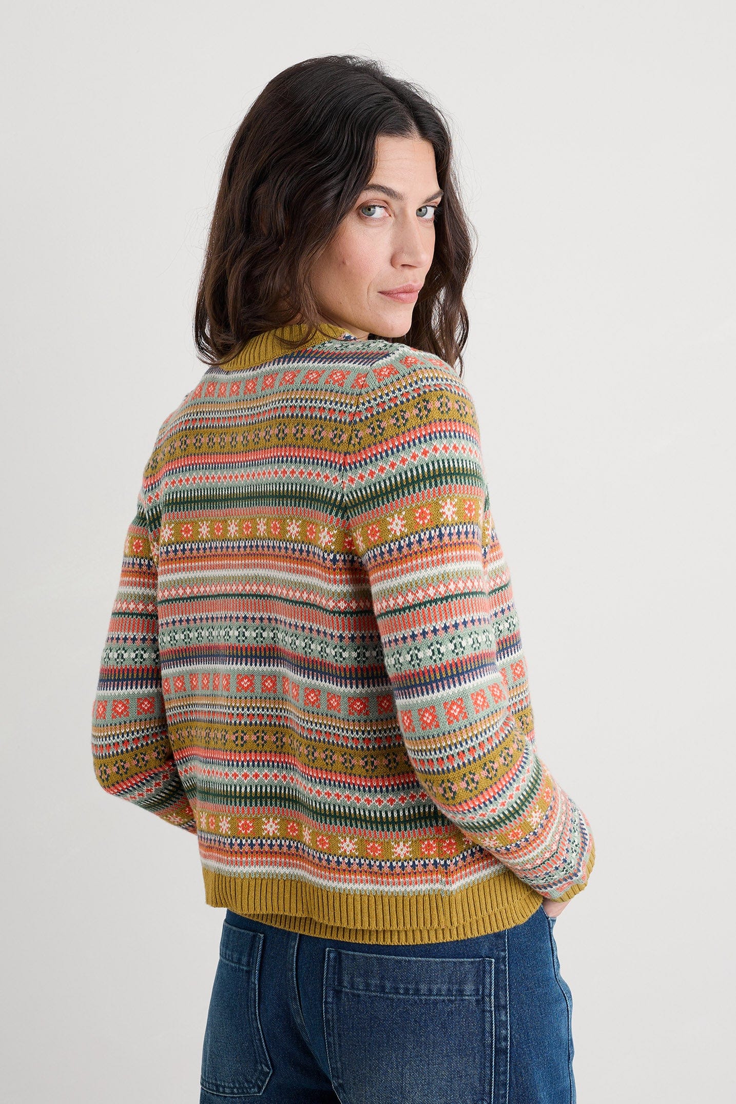 COVE COTTAGE CARDIGAN - CARVED RELIEF PEAR MULTI