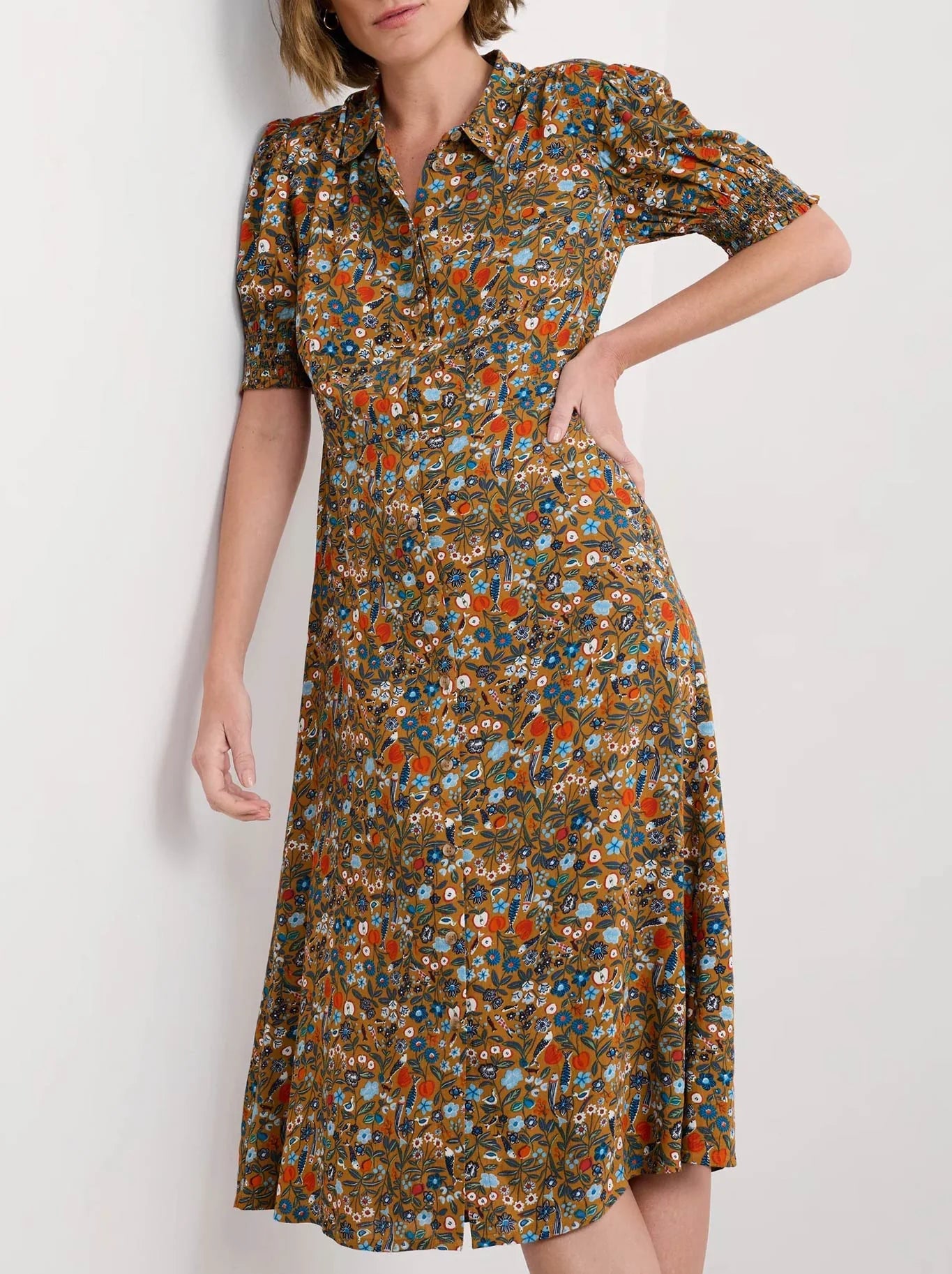 BRIDGET DRESS - STILL LIFE BASKET