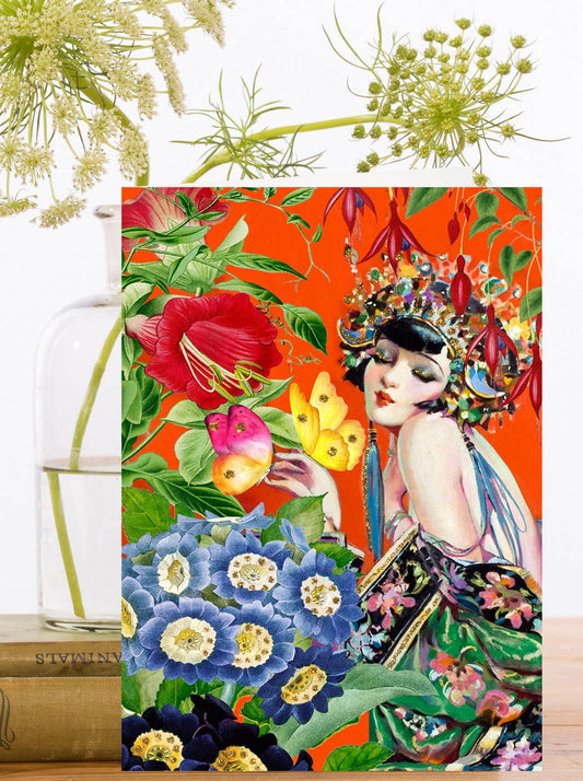 HAND GLITTERED GREETING CARD - HER FRIENDS THE BUTTERLIES