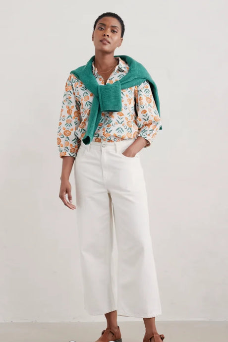 HOPE COTTAGE BLOUSE - MARIGOLD WOODBLOCK CHALK
