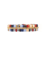 Load image into Gallery viewer, MIYUKI TILA BRACELETS - BLUE/RED SET 3