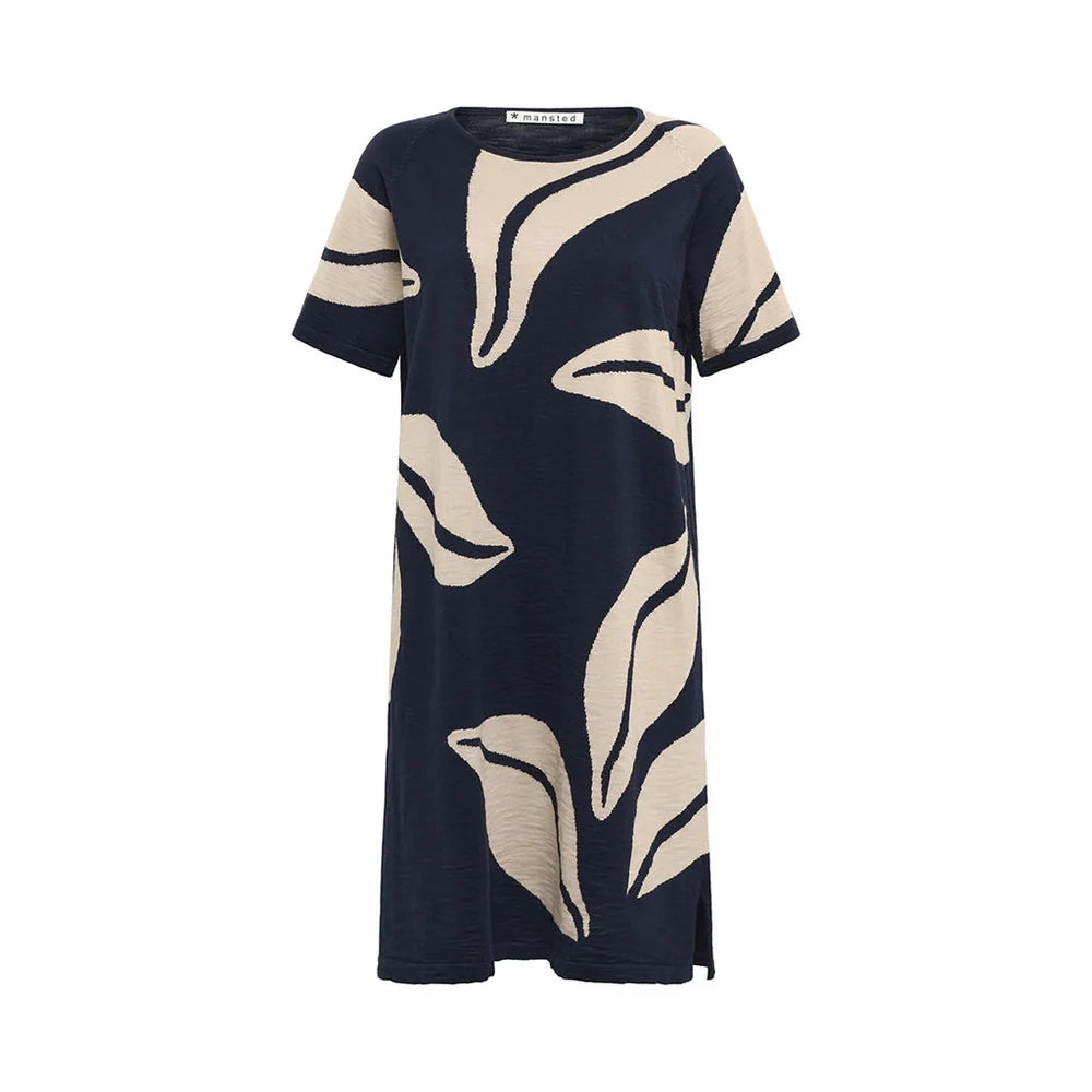 LEONA ECO LEAF LOVE DRESS - NAVY