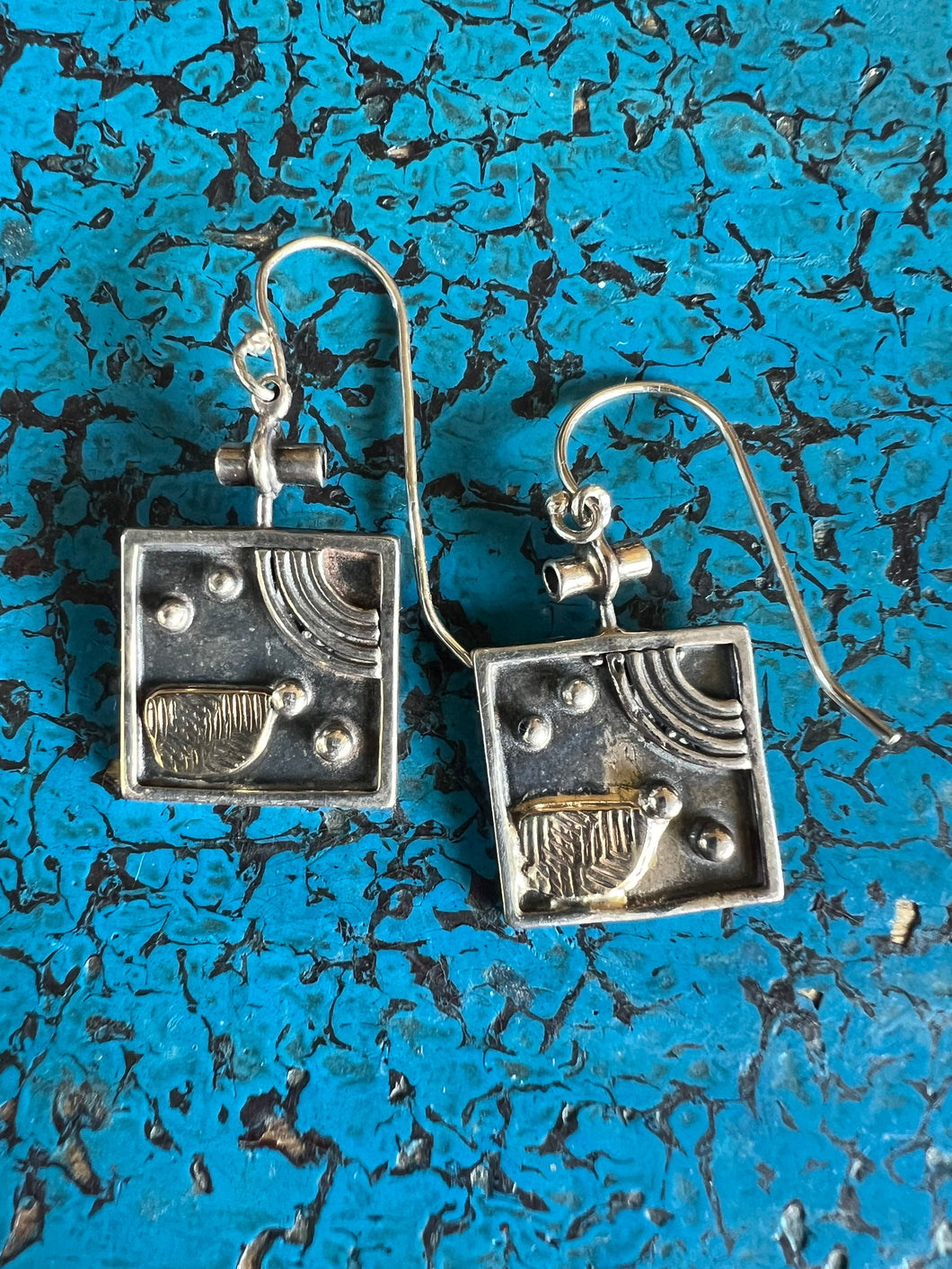 AVIVA EARRINGS - STERLING SILVER & 9CT GOLD