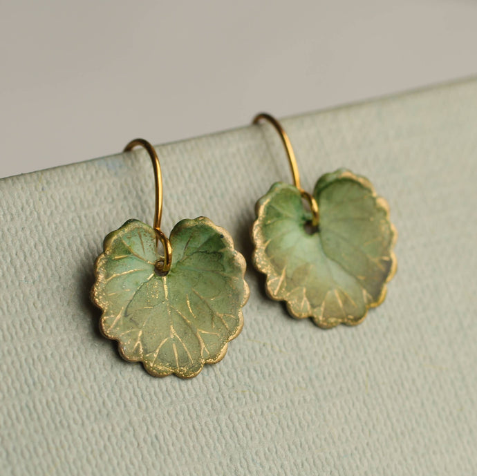 OLIVE WILLOW LEAF EARRINGS