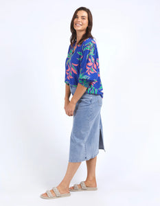 LEILANI BLOUSE - LANI TROPICAL PRINT