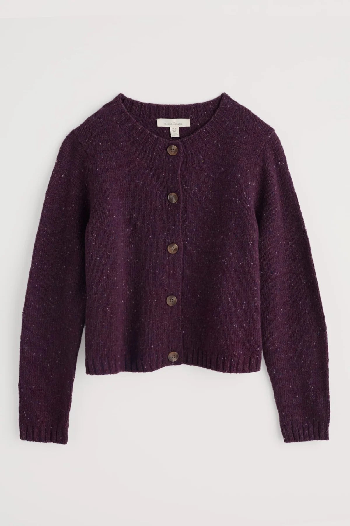 DAWSON PICK MERINO CARDIGAN - GRAPE