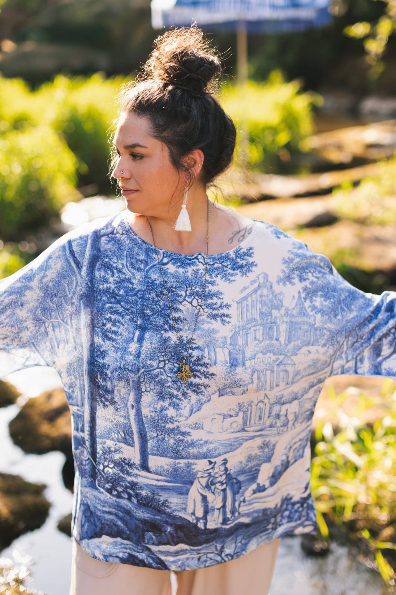 LET THE LIGHT IN BAMBOO LUX TEE TUNIC SHIRT