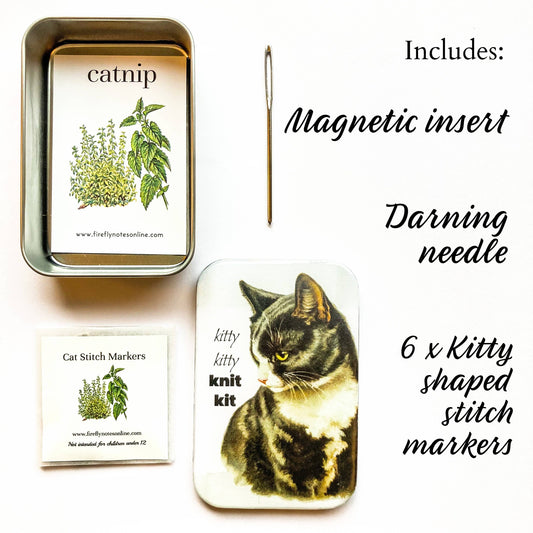 CAT KNIT KIT TIN