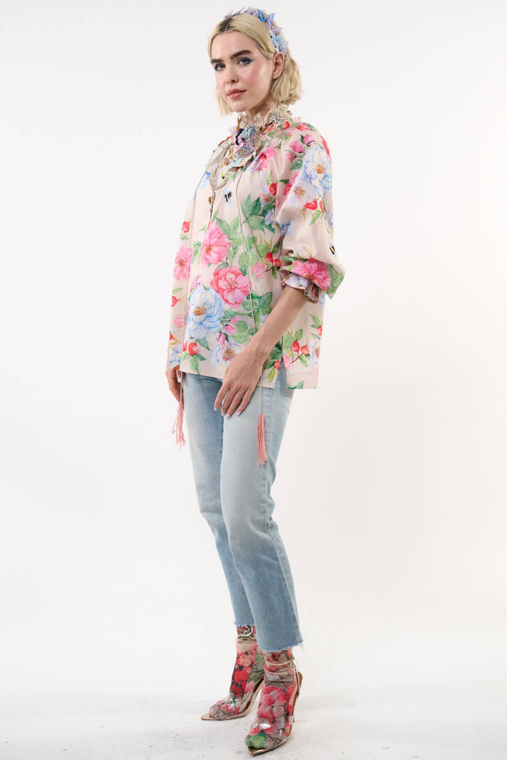 LA VILLE ROSE BLOUSE - IVORY FLORAL