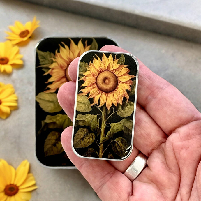 BEAUTIFUL SUNFLOWER NOTIONS TIN - 2 SIZES