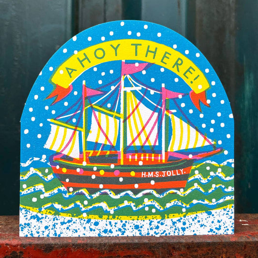 CARD - LARGE SHIP SNOWGLOBE