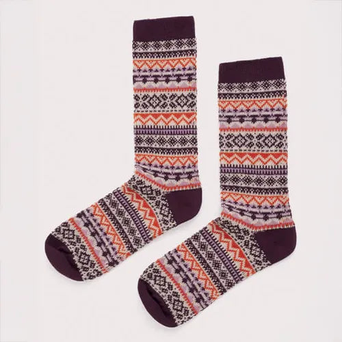 BLOOMIN GOOD SOCKS FAIR ISLE - WATER AVENS GRAPE