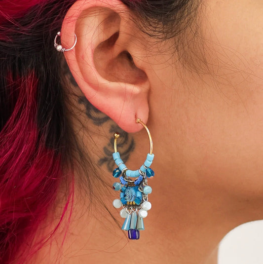 AERIEL DROP BLUE EARRINGS - BLUE BAYOU SET